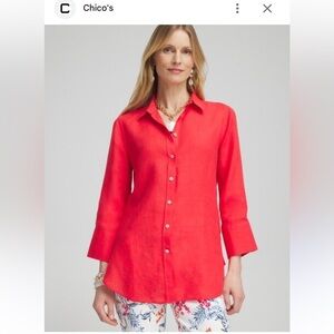 Chicos Button Up Lorena Shirt Womens Sz Medium (2)